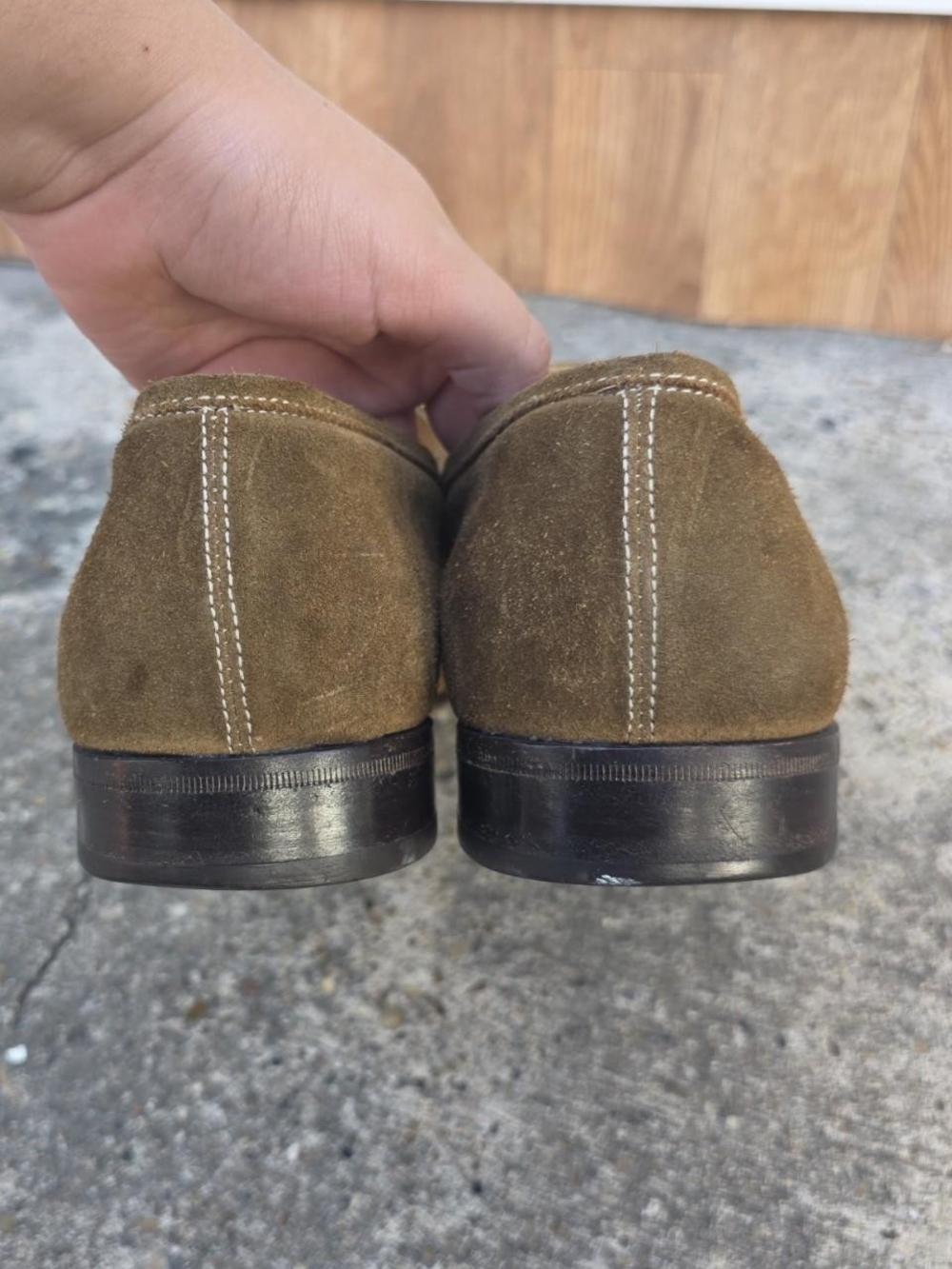 Vintage Salvatore Ferragamo Suede Loafers Mafe in Italy Size 10 - Picture 7 of 8